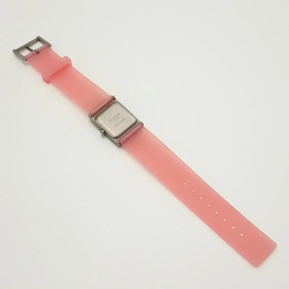 Boccia Titanium Swiss Womens Rectangle 23mm Watch Translucent Pink w New Battery